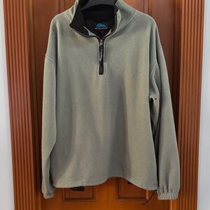 Men's Zip-Up pullover fleece in Olive Green